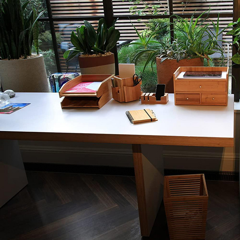 Daugiafunkcinis medinis biuro stalinis kompiuteris laikymo dėžutė, rašomasis stalas, netvarka, laikymo dėžutė, rašiklių laikiklis, rašymo stalo organizatorius.