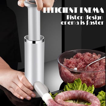 Εγχειρίδιο 2-σε-1 Enema Meatball Maker Μηχανή Γέμισης Λουκάνικων Sausage Stuffer Επεξεργαστής φαγητού από ανοξείδωτο ατσάλι Homemade Sausage Tool