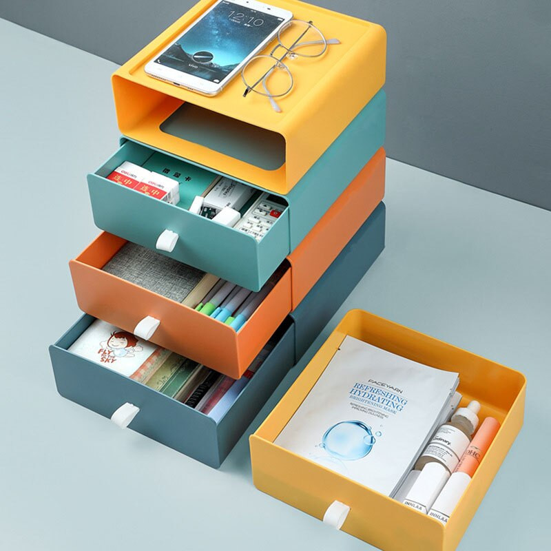 Кутия за съхранение на настолен компютър Домашен офис Съхранение Организация на бюро Офис консумативи Аксесоари за бюро Тип чекмедже Органайзер за канцеларски материали