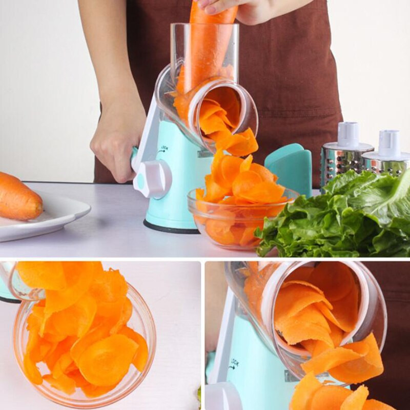 Ръчна резачка за зеленчуци Слайсер Кухненска ролка Джаджи Инструмент Кръгла резачка за зеленчуци Рендета за картофи Морков Шредер за сирене