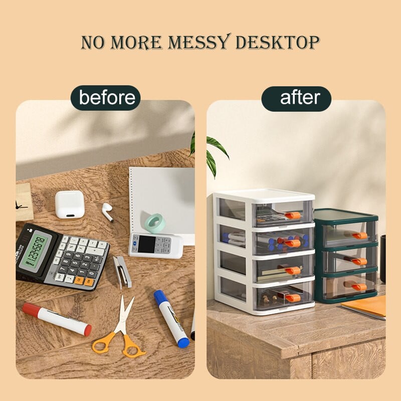 Átlátszó asztali fiók rendszerező dobozok kis tároló fiókok műanyag konténer Többrétegű asztali írószer kulcstároló doboz