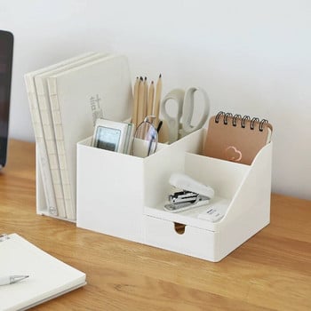 2021 ABS Desk Organizer Γραφείο Θήκη αποθήκευσης Επιτραπέζιο στυλό μολύβι Sundries Badge Box Γραφική ύλη Σχολικά προμήθειες