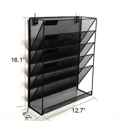 Penkių aukštų vertikalios metalinės geležies laikymo lentynos Krepšelis Pakabinamas laikymo stalas Žurnalas Laikraščių organizatorius Sienos dekoravimo laikiklis