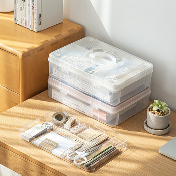 SDLP Creative Desktop Stationery Storage Box Επιτραπέζια θήκη για στυλό Organizer Μεγάλο μέγεθος Χαριτωμένο σκουλαρίκι Κουτί αποθήκευσης κοσμημάτων με λαβή