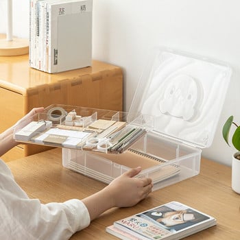 SDLP Creative Desktop Stationery Storage Box Επιτραπέζια θήκη για στυλό Organizer Μεγάλο μέγεθος Χαριτωμένο σκουλαρίκι Κουτί αποθήκευσης κοσμημάτων με λαβή