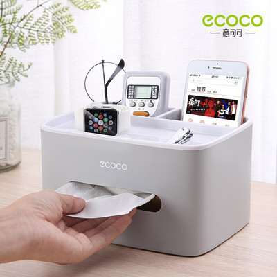 „ECOCO Tissue Box Living Room“ restoranas, paprastas daugiafunkcis stalinis audinių dėžutė, nuotolinio valdymo akiniai, mobiliojo telefono laikymo dėžutė