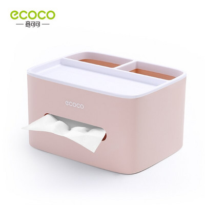 ECOCO Tissue Box Nappali Étterem Egyszerű Többcélú Asztali Tissue Doboz Távirányító Szemüvegek Mobiltelefon tárolódoboz