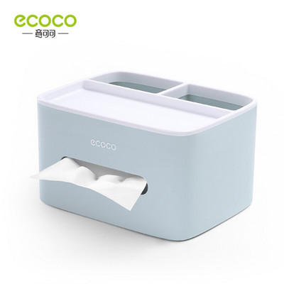 ECOCO Tissue Box Nappali Étterem Egyszerű Többcélú Asztali Tissue Doboz Távirányító Szemüvegek Mobiltelefon tárolódoboz