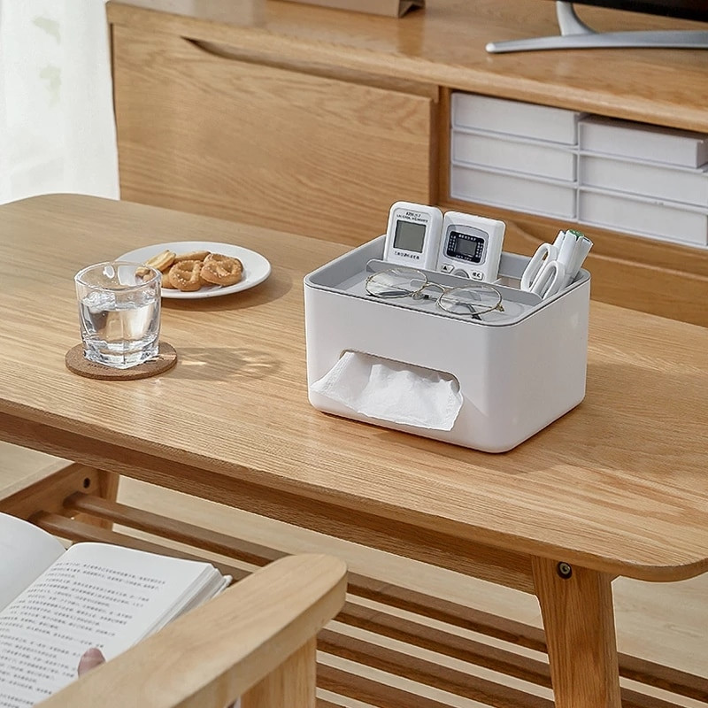 Servetėlių dėžutės Daugiafunkcinės servetėlių dėžutės dangtelis Servetėlių laikiklis Namų biuras Nuotolinio valdymo pultelis laikymo servetėlės Dėklas Rašomojo stalo organizatorius