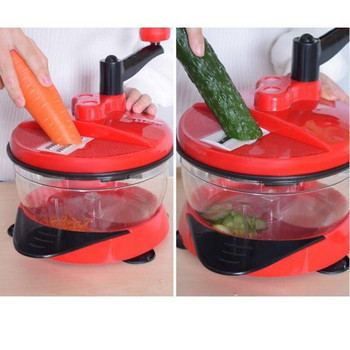 2L Кухненски ръчен кухненски робот Миксер Пасатор за яйца Месомелачка Чопър за зеленчуци Шредер Резачка с ножове от неръждаема стомана