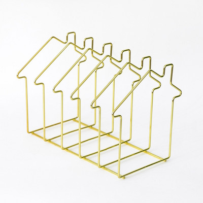 Fém könyvtároló állványok Nordic Heart House formájú könyvtartó Nem összecsukható polc Magazin irattartó irattartó Irodaszervező