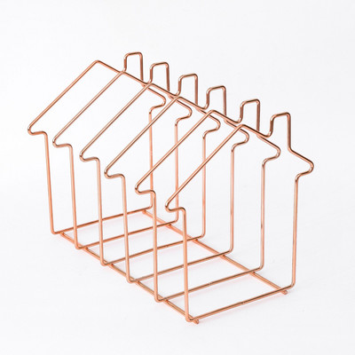 Fém könyvtároló állványok Nordic Heart House formájú könyvtartó Nem összecsukható polc Magazin irattartó irattartó Irodaszervező