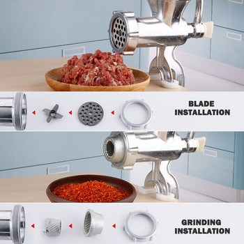 Χειροκίνητη μηχανή κοπής κρέατος & εργαλείο πολτοποιίας τροφίμων Χειροκίνητα Gadgets Κιμάς από ανοξείδωτο ατσάλι Αξεσουάρ μαγειρικής κουζίνας για το σπίτι