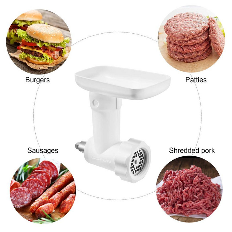 COOLCOOK kiváló minőségű élelmiszer-húsdaráló tartozék Kitchenaid állványos mixerhez, kolbásztöltő csőkészlettel