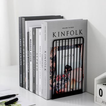 1 ζεύγος Bookends Υποστήριξη βάσης βιβλίων Απλό σιδερένιο επιτραπέζιο αντιολισθητικό ράφι ράφι ράφι Organizer περιοδικού γραφείου