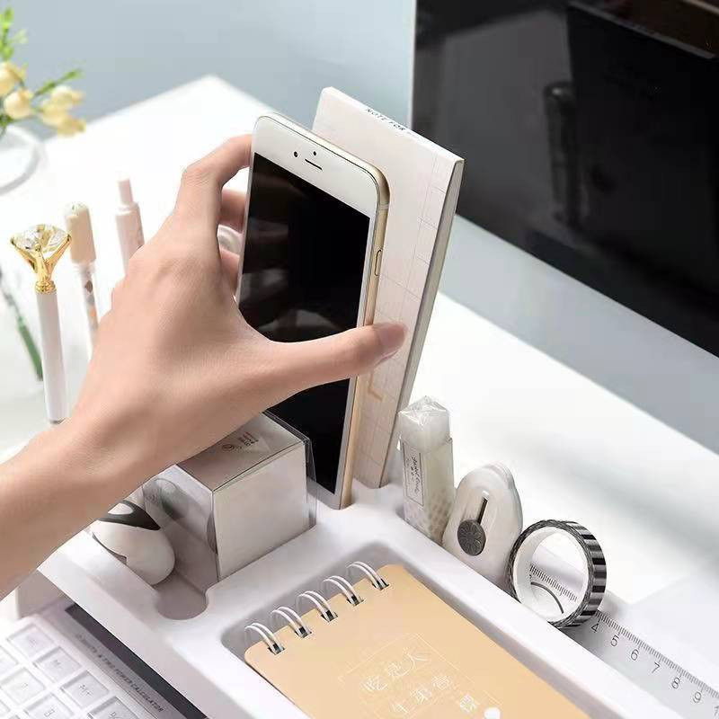 Műanyag irodai asztal rendező asztal billentyűzet állvány Írószer tároló tartó Számítógép Otthoni irodai asztali tároló polc