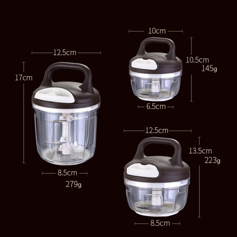 Kézi aprító Háztartási Zöldség aprító Multifunkciós Konyhai Daráló Hordozható Kézi Húsdaráló