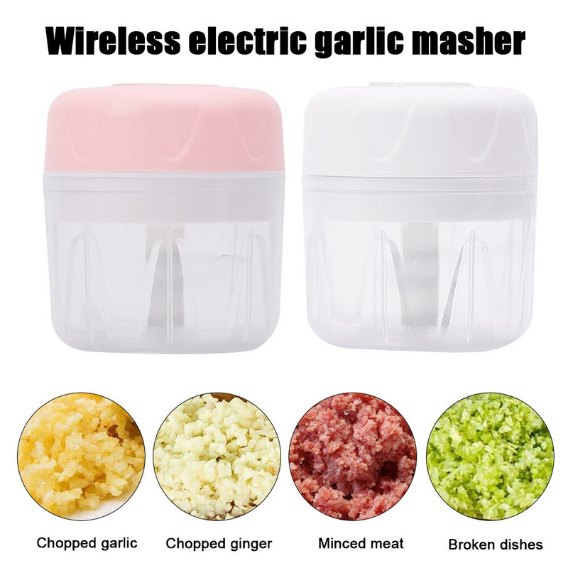 Mini hordozható, vezeték nélküli elektromos húsdaráló élelmiszerekhez, diófélékhez, fokhagymás zöldségaprítókhoz, USB-töltős ételaprítóhoz konyhai kütyük