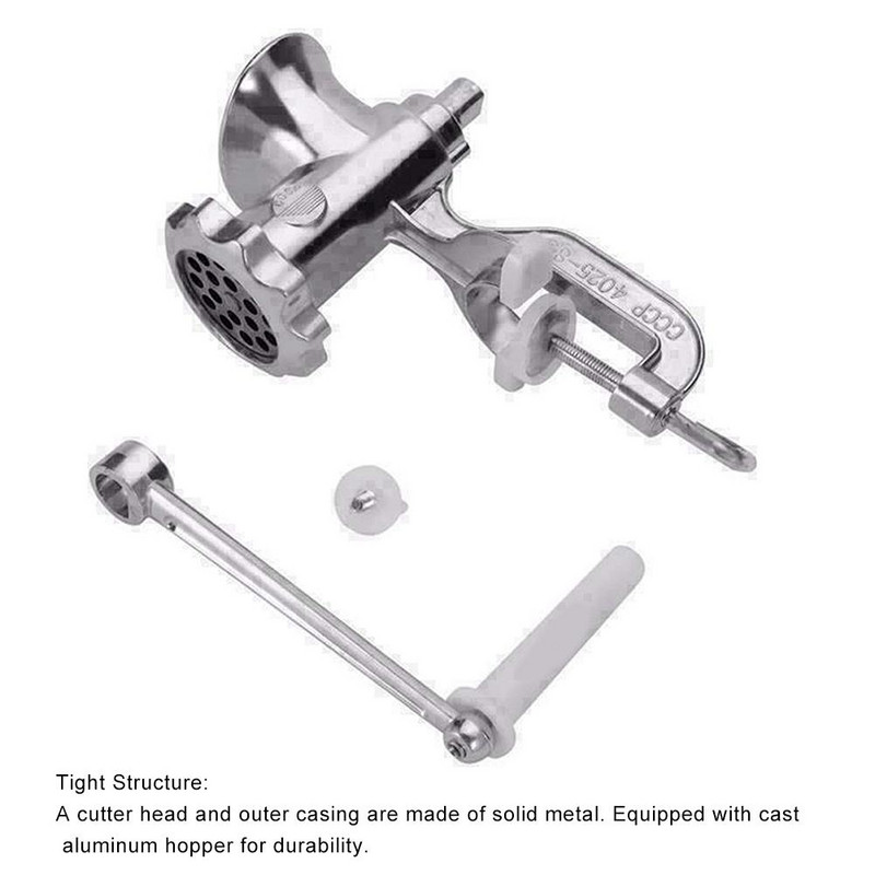 Aliuminio lydinio rankinio valdymo rankinis mėsmalė Dešrainių jautienos malimo mašina su stalviršio spaustuku virtuvės namų įrankis