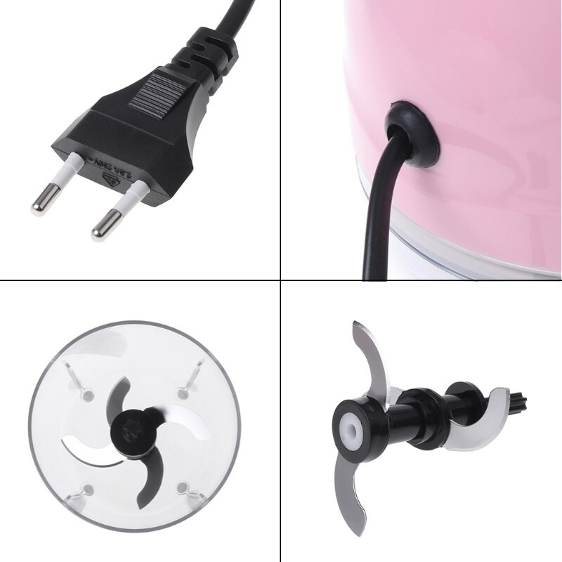 600ml Mini elektrinis mėsmalė Virtuvės kombainas Daržovių vaisių trintuvas Smulkintuvas Vaisių trintuvas smulkintuvas