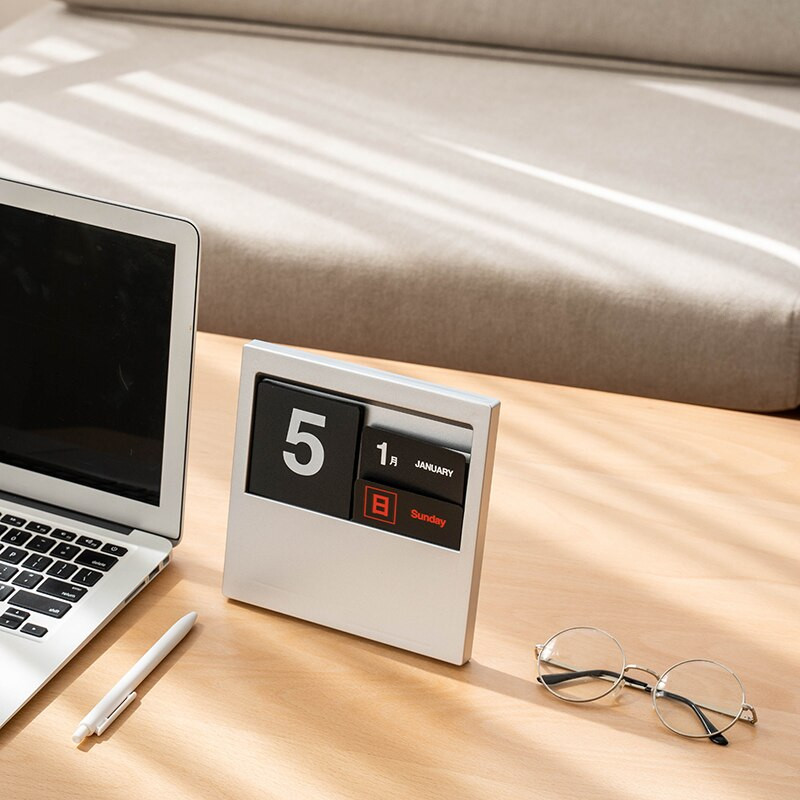 SDLP Calendar de birou cu card de numere 2 culori Suport pentru calendar pentru biroul de acasă Programator zilnic Planificator de masă Agenda anuală Organizare