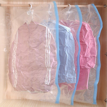 Κρεμαστός σάκος συμπίεσης ενδυμάτων αναρρόφησης κενού Διαφανής μεγάλη παχύρρευστη σακούλα σκόνης Ρούχα Πτυσσόμενο κάλυμμα φινιρίσματος σκόνης