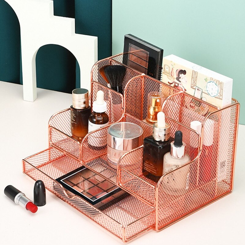 Suport de depozitare Home Office Organizator Stand Mesh Hollow Cosmetic Suport Durabil