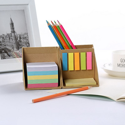 Többfunkciós változatos matrica környezetbarát Kraft egyedi kreatív irodai kombináció Rubik-kocka N Post Sticky Box tolltartó
