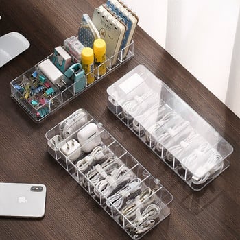 8 πλέγματα USB Cable Storage Box Επιτραπέζια οργάνωση καλωδίων μακιγιάζ Δοχείο κοσμημάτων Τηλεχειριστήριο θήκης Home Office Organizer