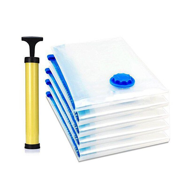 Vakuuminis maišelis drabužių laikymui maišelis su vožtuvu permatomu kraštu sulankstomas suspaustas organizatorius Kelionės erdvę taupantis sandarinimo paketas