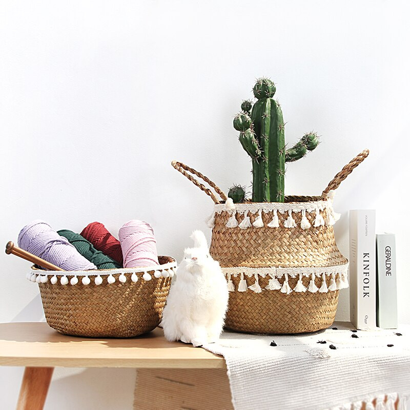 Nordic Simple Organizer Korv Hoiu Õlg Kootud Prügi Hoiu Korv Pitsikorv Kodukaunistuse tarvikud