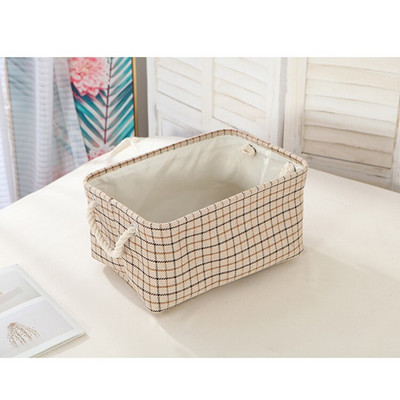 Stačiakampis Lininis audinys Skalbinių laikymo krepšelis Sulankstomas apatinis trikotažas Vaikams Žaislų Organizatorius Įvairios knygos Knygos Sandėliavimo dėžutė Namų organizavimas