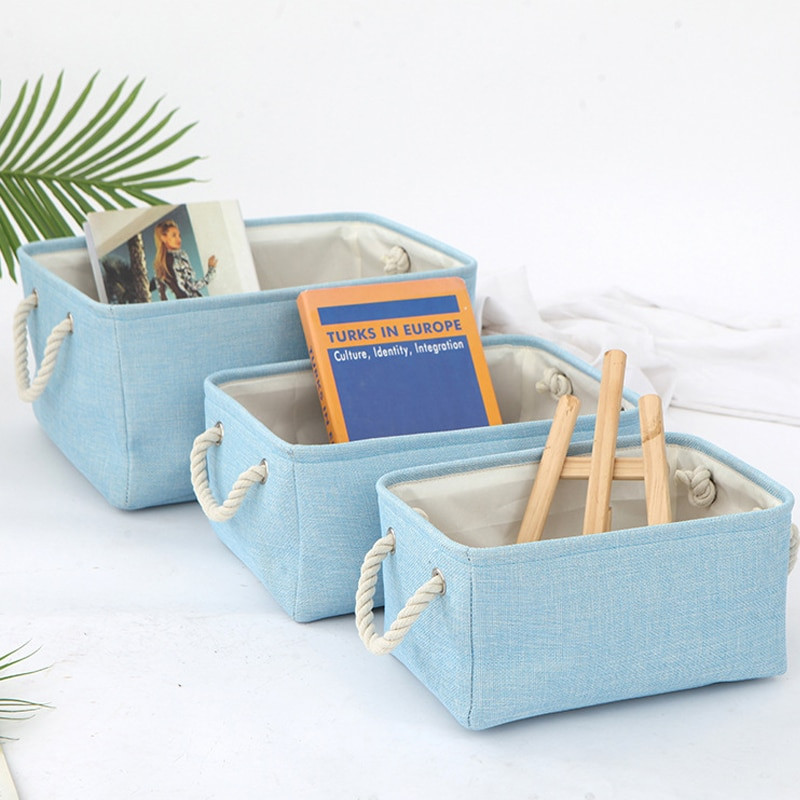 Stačiakampis Lininis audinys Skalbinių laikymo krepšelis Sulankstomas apatinis trikotažas Vaikams Žaislų Organizatorius Įvairios knygos Knygos Sandėliavimo dėžutė Namų organizavimas