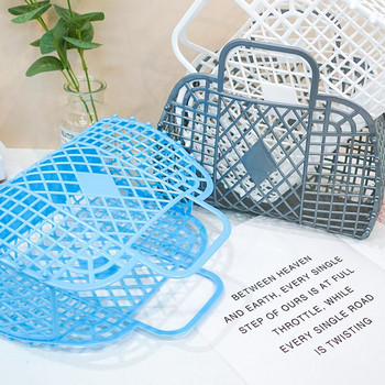 Голяма кошница за пране за баня Сгъваема мрежеста преносима пластмасова кошница за пране за баня Сглобете кошницата за пране Пазаруване за многократна употреба