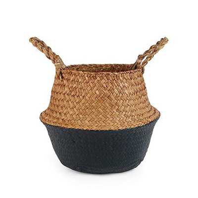 Kezdőlap Cestas Mimbre Csíkos Fonott Tárolókosarak Mosodai kosár Kézzel készített Összecsukható Szalma Patchwork Seagrass Oser Panier