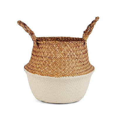 Kezdőlap Cestas Mimbre Csíkos Fonott Tárolókosarak Mosodai kosár Kézzel készített Összecsukható Szalma Patchwork Seagrass Oser Panier