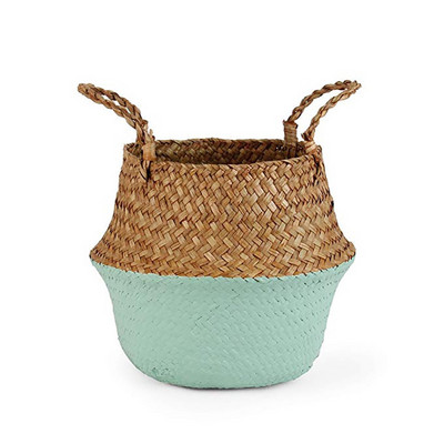 Kezdőlap Cestas Mimbre Csíkos Fonott Tárolókosarak Mosodai kosár Kézzel készített Összecsukható Szalma Patchwork Seagrass Oser Panier