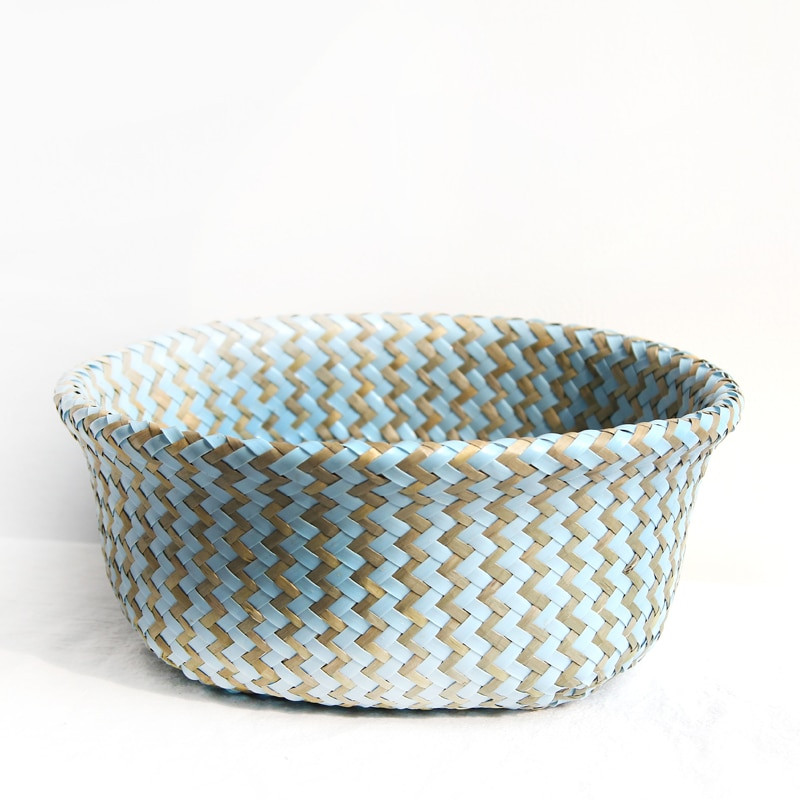 Kezdőlap Cestas Mimbre Csíkos Fonott Tárolókosarak Mosodai kosár Kézzel készített Összecsukható Szalma Patchwork Seagrass Oser Panier