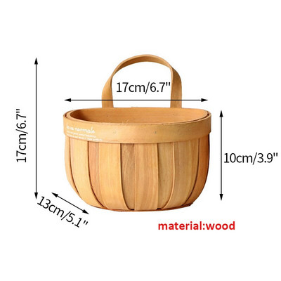 Coș de lemn suspendat Coșuri de depozitare țesute manual pentru bucătărie, grădină, ghiveci de flori, fructe, legume, articole diverse, decor organizator