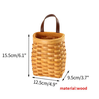 Coș de lemn suspendat Coșuri de depozitare țesute manual pentru bucătărie, grădină, ghiveci de flori, fructe, legume, articole diverse, decor organizator