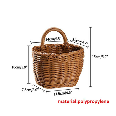 Coș de lemn suspendat Coșuri de depozitare țesute manual pentru bucătărie, grădină, ghiveci de flori, fructe, legume, articole diverse, decor organizator