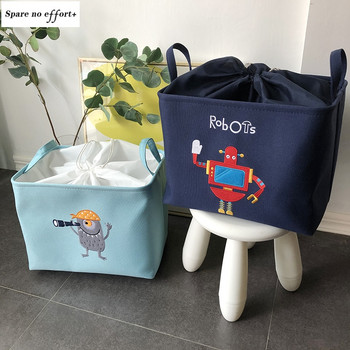 Сгъваема кошница за пране за мръсни дрехи с дръжка Квадратна кофа за съхранение Домашна текстилна чанта за съхранение на бебешки играчки Голям капацитет