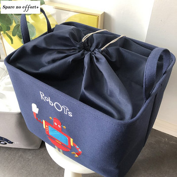 Сгъваема кошница за пране за мръсни дрехи с дръжка Квадратна кофа за съхранение Домашна текстилна чанта за съхранение на бебешки играчки Голям капацитет