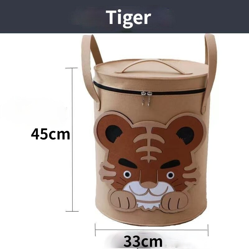 Coș de depozitare pentru animale din desene animate, elefant, leu, dinozaur cu capac, găleată de depozitare, jucărie pliabilă, instrument pentru containere pentru articole diverse