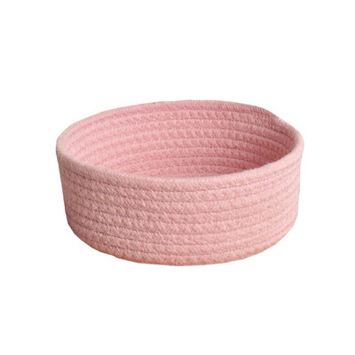 Coș țesut manual Coș de tricotat din bumbac Organizator rotund pentru plăci de depozitare pentru gustări de pe masă, articole diverse Cosmetice cheie