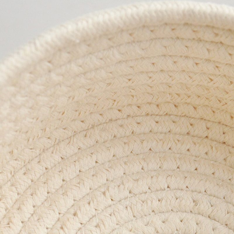 Coș țesut manual Coș de tricotat din bumbac Organizator rotund pentru plăci de depozitare pentru gustări de pe masă, articole diverse Cosmetice cheie