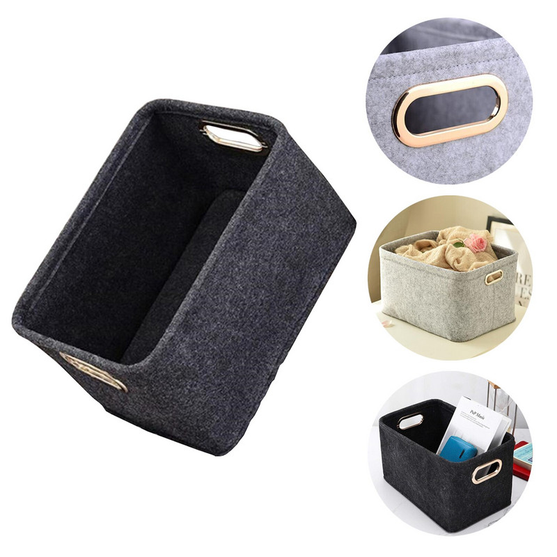 Šiaurės šalių veltinio rankų darbo laikymo krepšelis Svetainės juodos pilkos spalvos smulkmenos Organizatoriaus dėžutė kūdikiams žaislai Audiniai miegamojo kojinės su metaline rankena