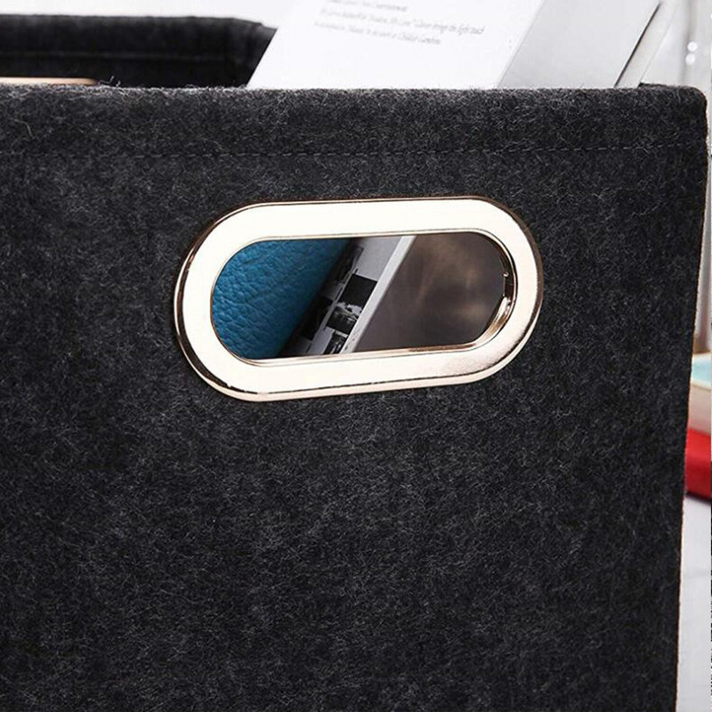 Šiaurės šalių veltinio rankų darbo laikymo krepšelis Svetainės juodos pilkos spalvos smulkmenos Organizatoriaus dėžutė kūdikiams žaislai Audiniai miegamojo kojinės su metaline rankena