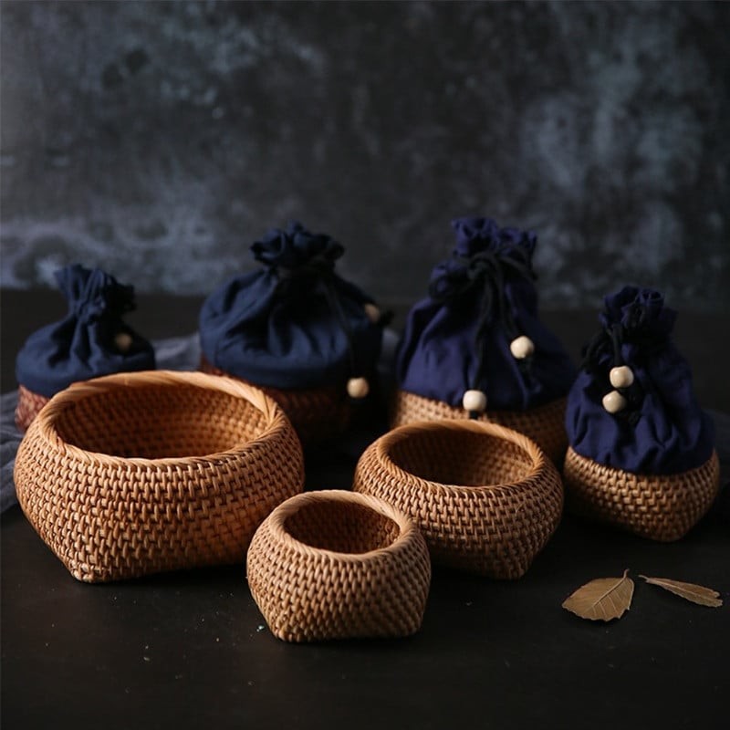 Vietnamas Rudens rotango laikymo vieta Arbatos užkandžiai Džiovinti vaisiai Užkandžiai Krepšelis Raštinės reikmenys Pieštukas Stalo reikmenų laikymo dėžutė