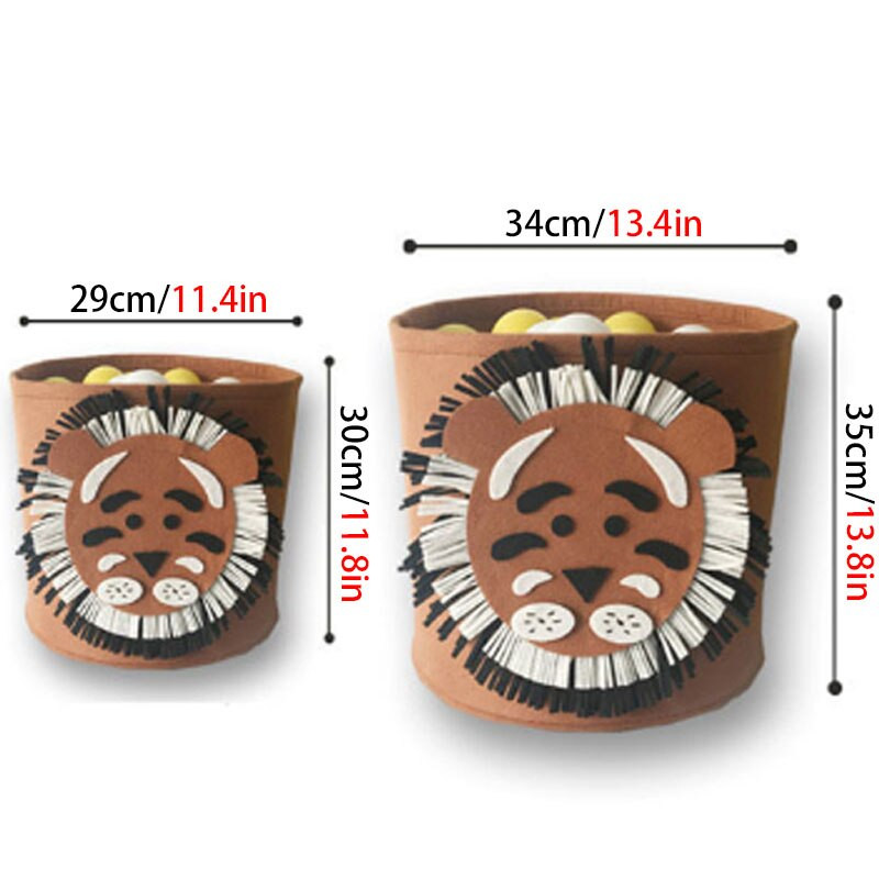 Animacinių filmų gyvūnų veltinio laikymo kibiras nešvarių drabužių žaislų laikymo kibiras Apvalus liūtas kibiras ryklio dramblio raštas